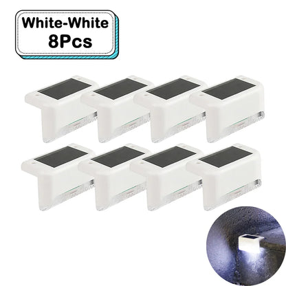 Outdoor Solar Step Lights Warm White LED Waterproof Stair Path Lighting