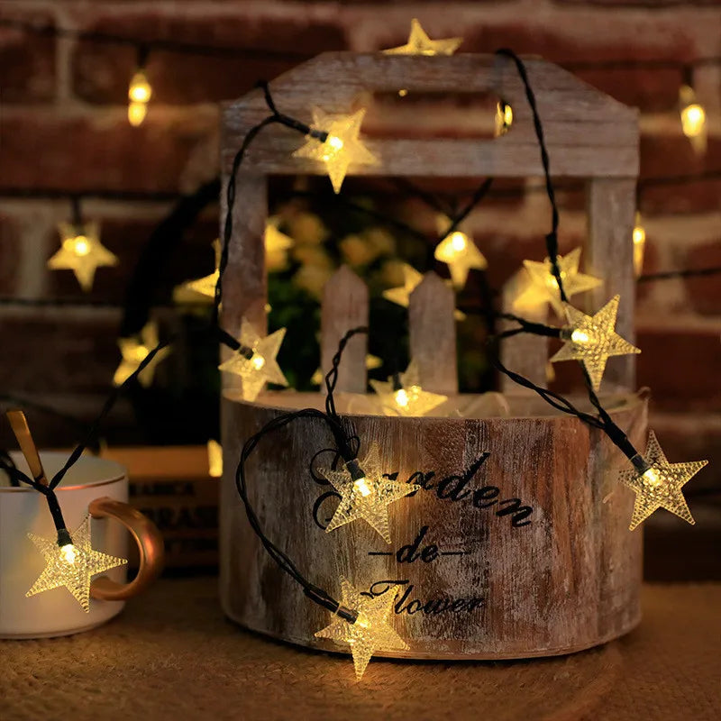 Solar Star String Lights Outdoor Waterproof LED Solar Powered Fairy Lights