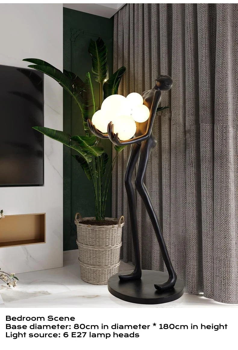 Nordic Humanoid Floor Lamp Sculpture Design Exhibition Lamp