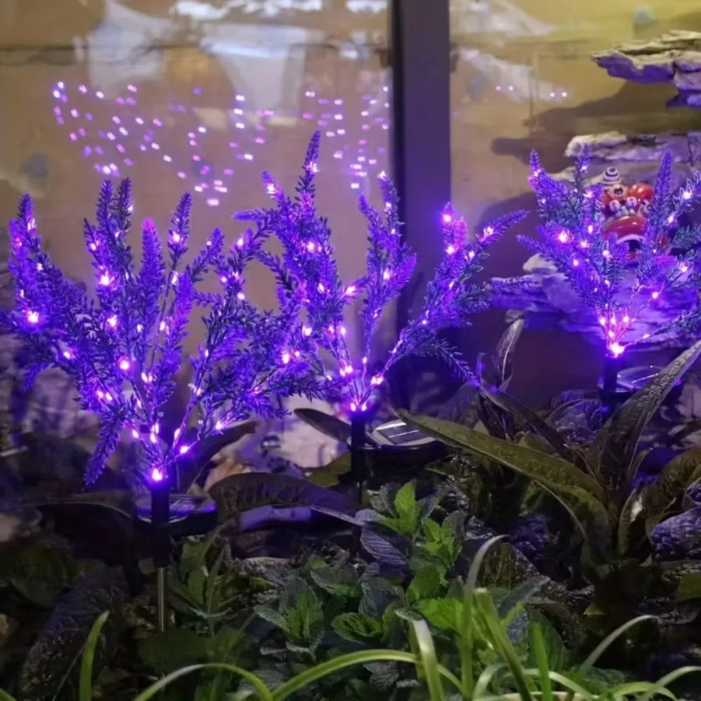1PC Solar Lavender Flower Lights Purple LED Waterproof Decorative