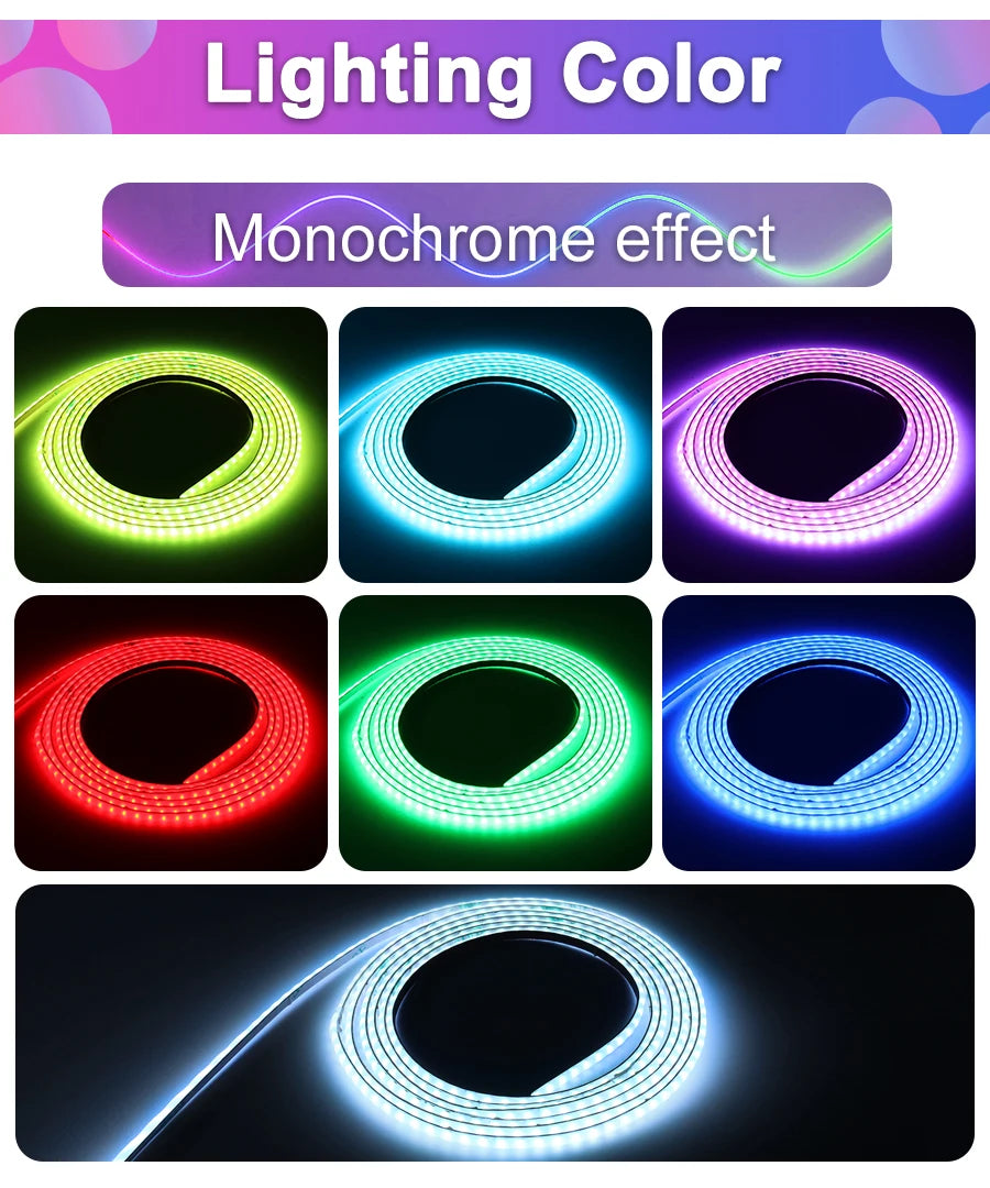 RGBIC COB LED Strip Addressable COB LED Strip