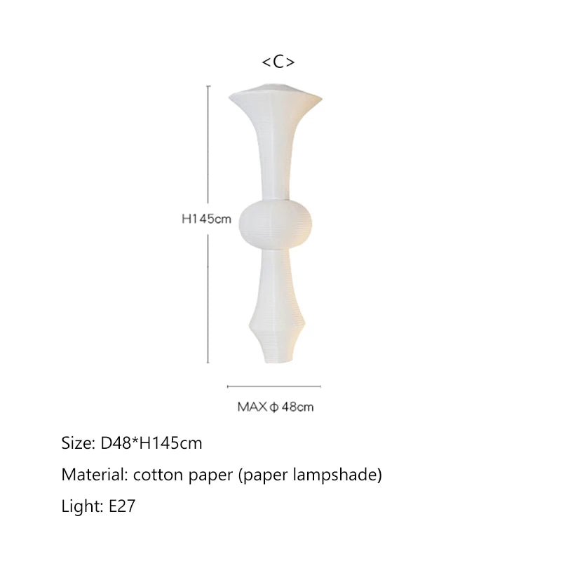 Nordic Wabi Sabi Wind Rice Paper Led Pendant Lights