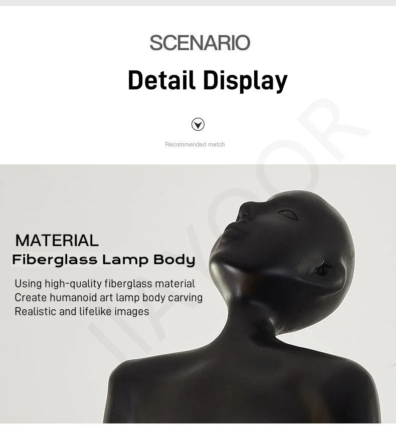 Nordic Humanoid Floor Lamp Sculpture Design Exhibition Lamp