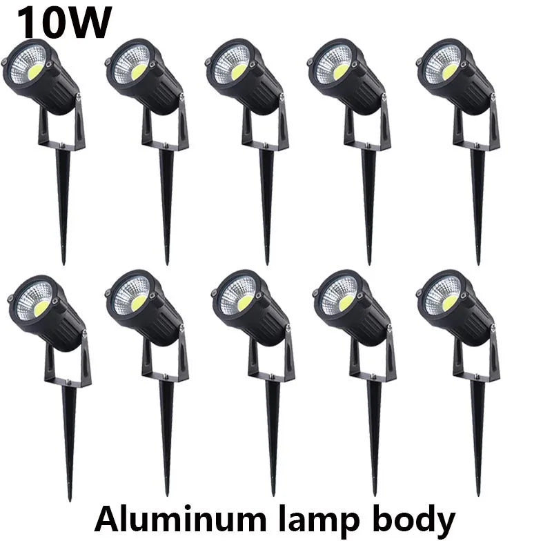 Outdoor Waterproof Spike Garden Path Green Spotlights