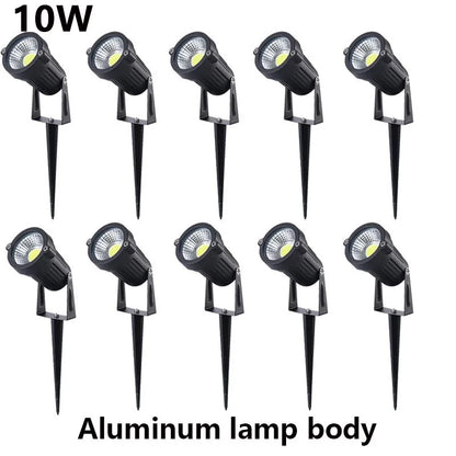 Outdoor Waterproof Spike Garden Path Green Spotlights