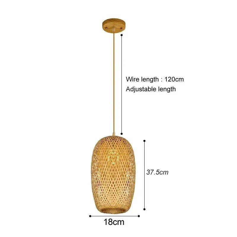 Newest Bamboo Pendant Lamp Ceiling Lights Rattan Wicker