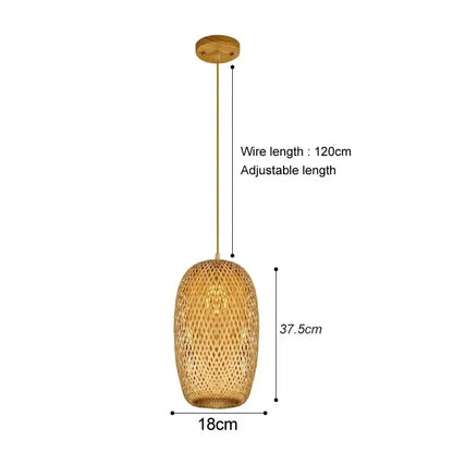 Newest Bamboo Pendant Lamp Ceiling Lights Rattan Wicker