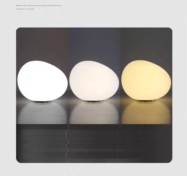 Round Stone-Shaped Modern Bedroom Study Atmosphere Desk Lamp
