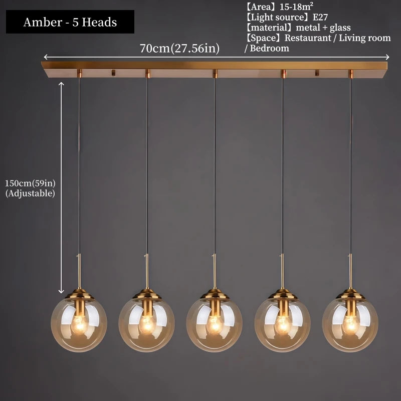 Modern Luxury Metal Chandelier Nordic Creative LED Glass