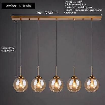 Modern Luxury Metal Chandelier Nordic Creative LED Glass