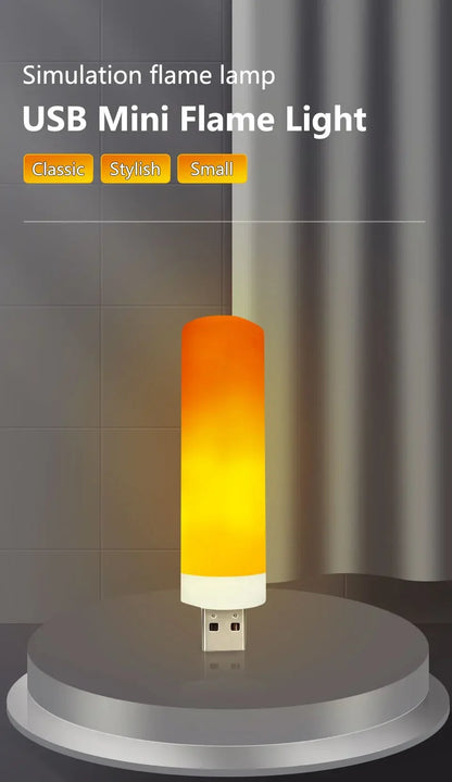 USB LED Night Lamp Simulated Flame Bulbs Night Light Flame Light