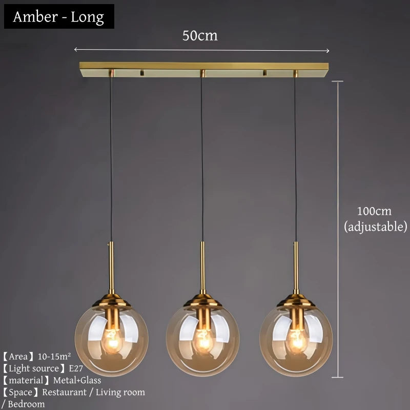 Modern Luxury Metal Chandelier Nordic Creative LED Glass