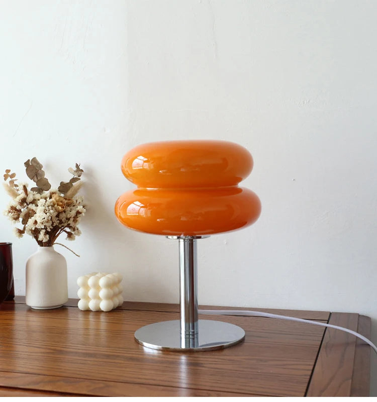 Macaron Glass Table Lamp Trichromatic Dimming Living Room