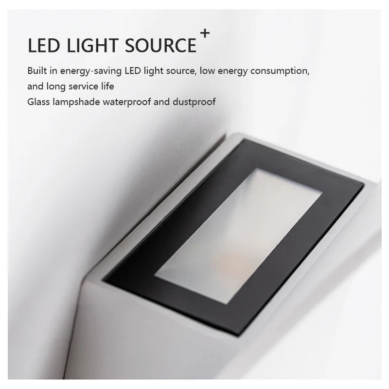 LED Wall Lamp Indoor and Outdoor IP65 Waterproof White/black Modern