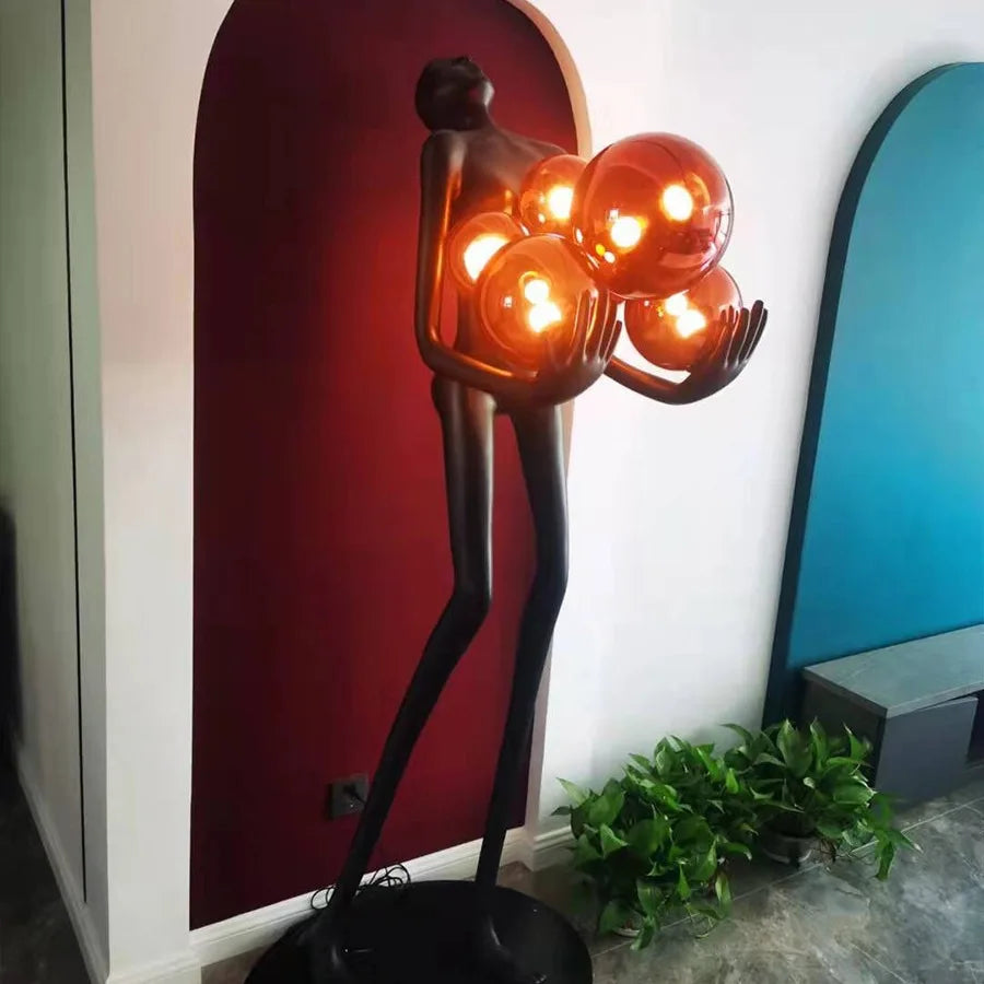 Nordic Humanoid Floor Lamp Sculpture Design Exhibition Lamp