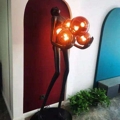 Nordic Humanoid Floor Lamp Sculpture Design Exhibition Lamp