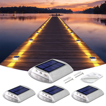 Solar Deck Lights Outdoor Warm White Driveway Lights