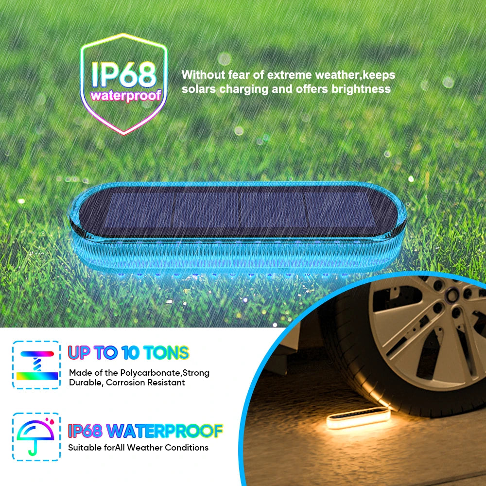 Solar Deck Lights IP68 Waterproof Outdoor Auto On/Off Lighting
