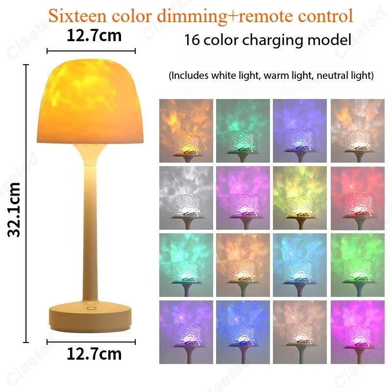 LED High Footed Water Ripple Atmosphere Desk Lamp