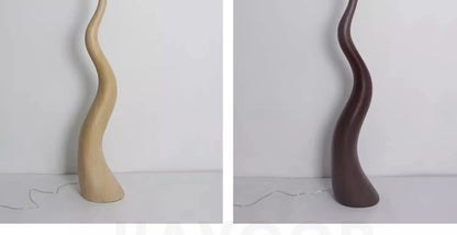 Vintage Living Room Floor Lamp Nordic Mushroom Wood Grain Light