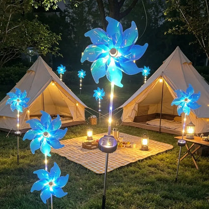 1PC Colorful Windmill Solar Garden Lamp Outdoor Pathway