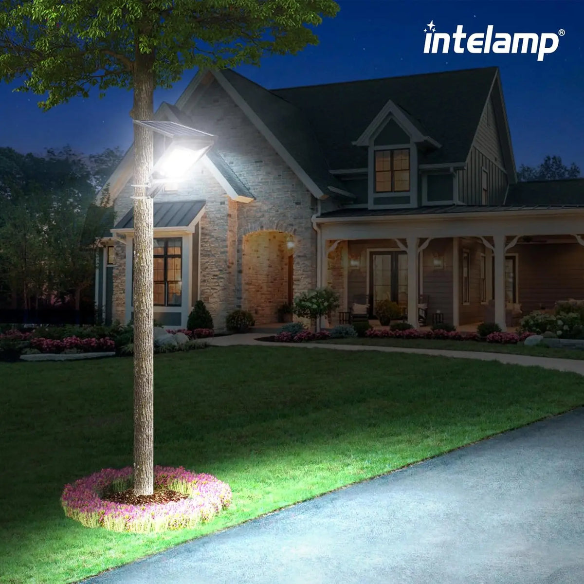 Super Large Solar Panel Floodlight For Parking Lots Patio Yard