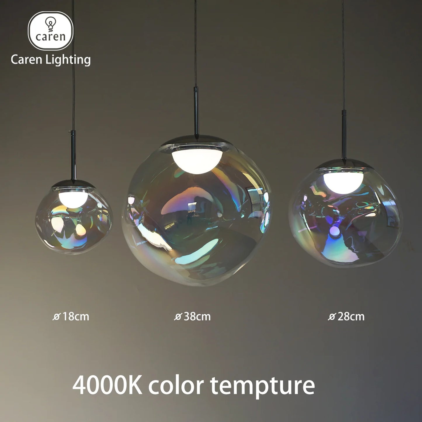 Caren Lighting Iridescence dinning Pendant PVD Rainbow