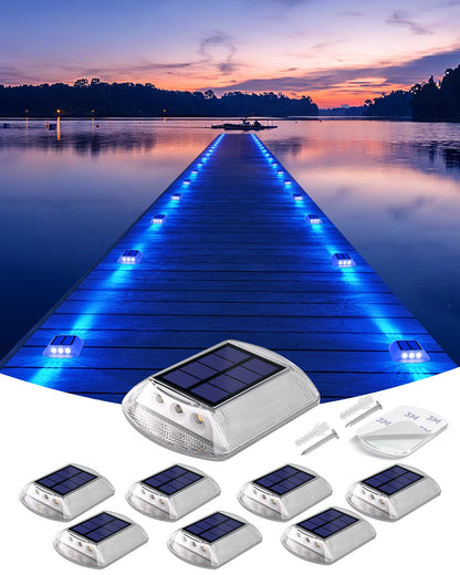 Solar Deck Lights Outdoor Warm White Driveway Lights
