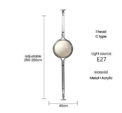 Italy Designer Led Floor Lamp White Ball 2.8 Stand Light
