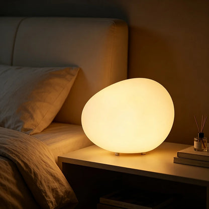 Round Stone-Shaped Modern Bedroom Study Atmosphere Desk Lamp
