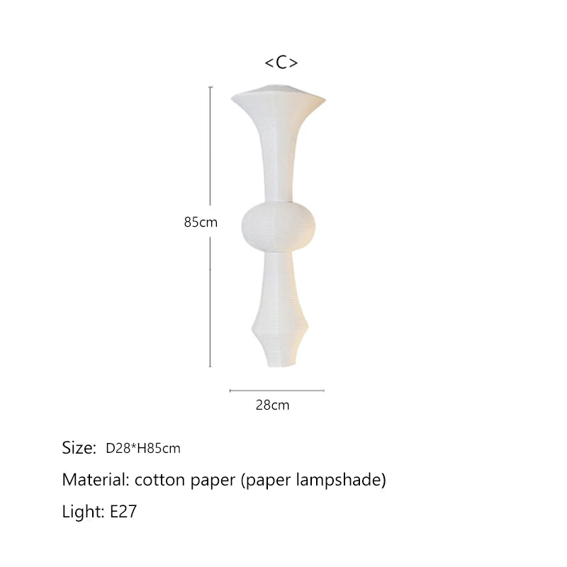 Nordic Wabi Sabi Wind Rice Paper Led Pendant Lights