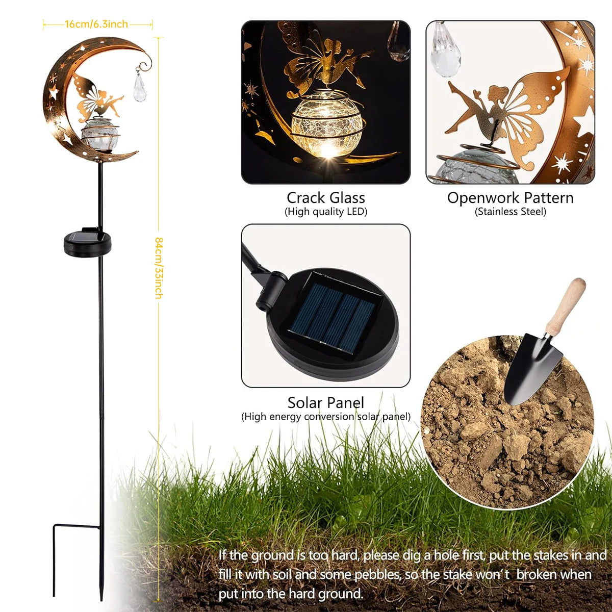 Moon Fairy Solar Lights Outdoor Garden Decorations