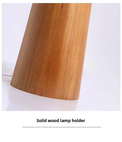 Wabi Sabi Zen Solid Oak Wood Conical Floor Lamp