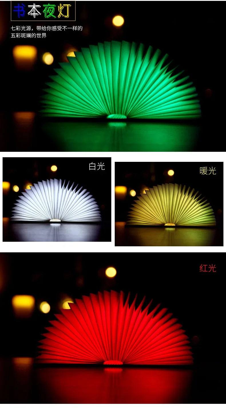 3D Folding Creative LED Night Light RGB Color Table Lamp