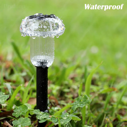 4 Pieces Solar Pathway Lights Outdoor Vibrant LED Mushroom
