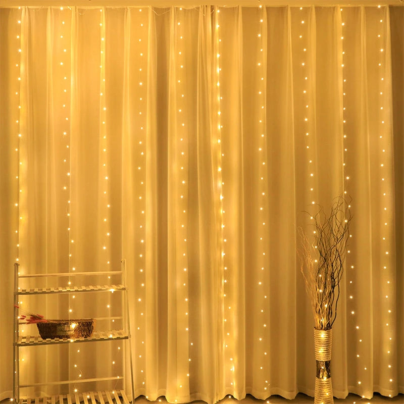 6x3M LED USB Curtain String Fairy Lights Christmas Garland