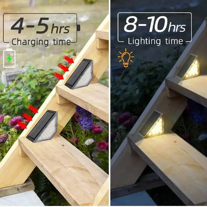 Solar Lights for Outdoors Stair Lamps Warm White LED Step Light