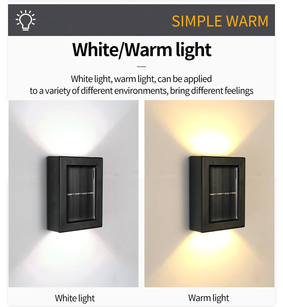 Solar Up and Down Spot Lights Outdoor Street Wall Light Lamp