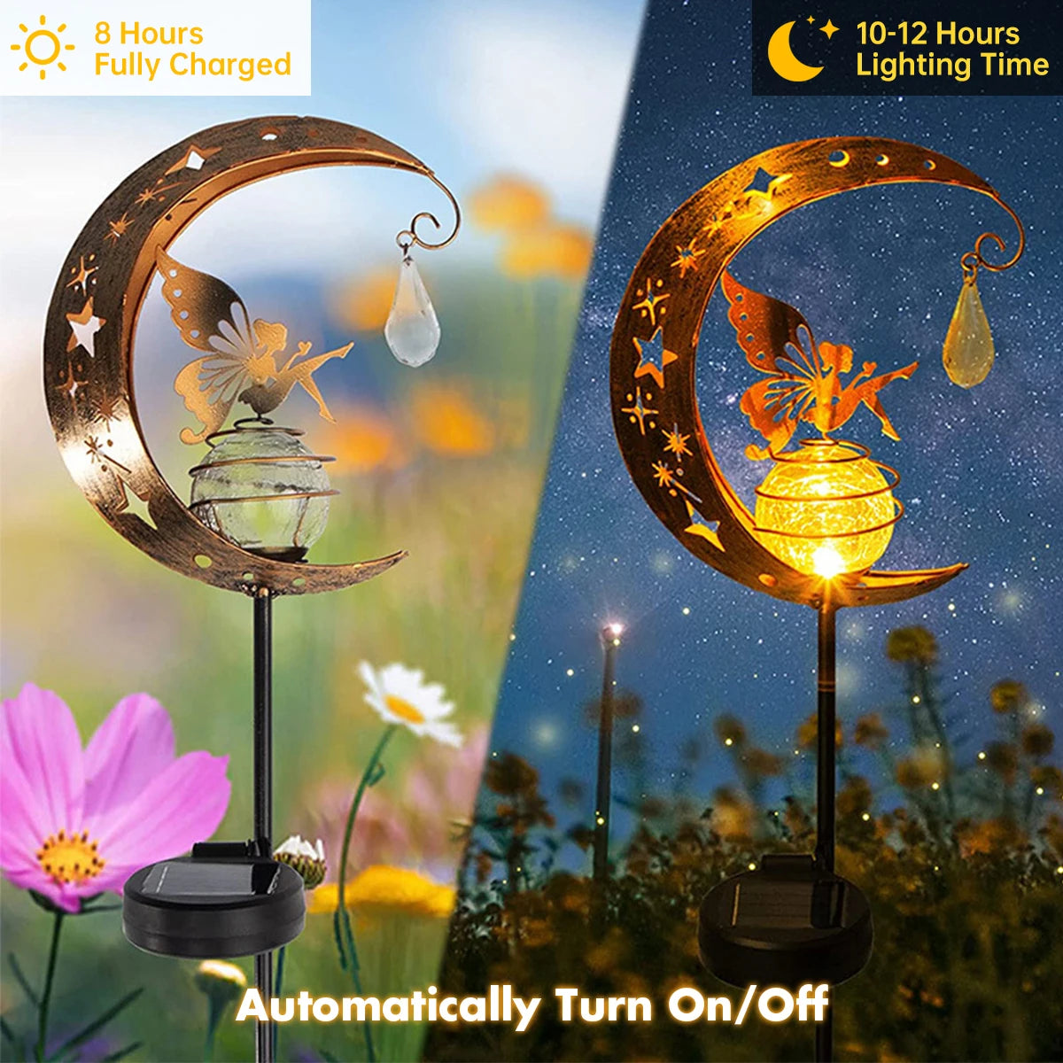 Moon Fairy Solar Lights Outdoor Garden Decorations
