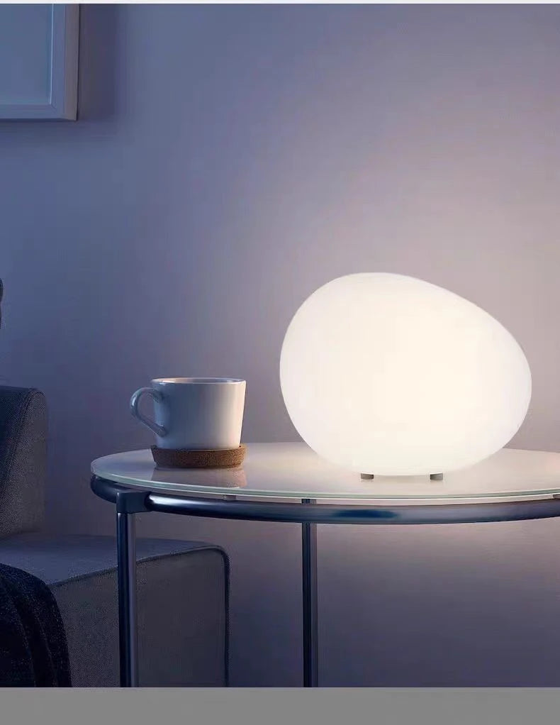 Round Stone-Shaped Modern Bedroom Study Atmosphere Desk Lamp