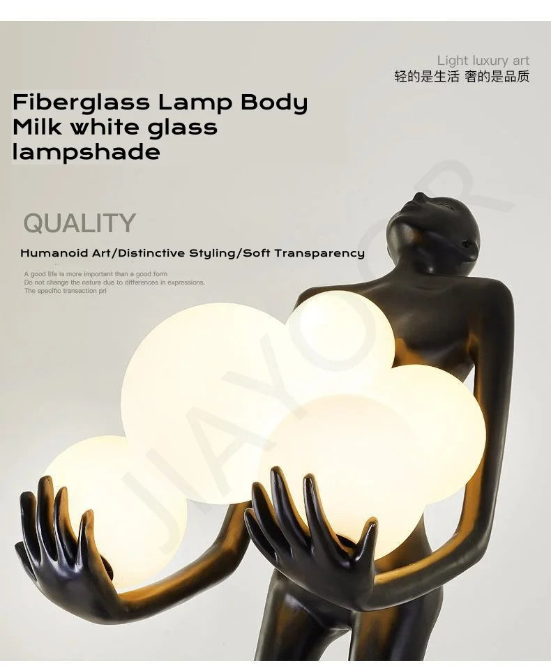 Nordic Humanoid Floor Lamp Sculpture Design Exhibition Lamp