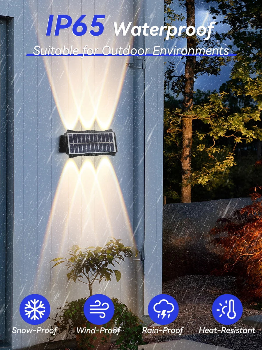 Solar Wall Light Led Courtyard Street Exterior Garden Wall Lighting