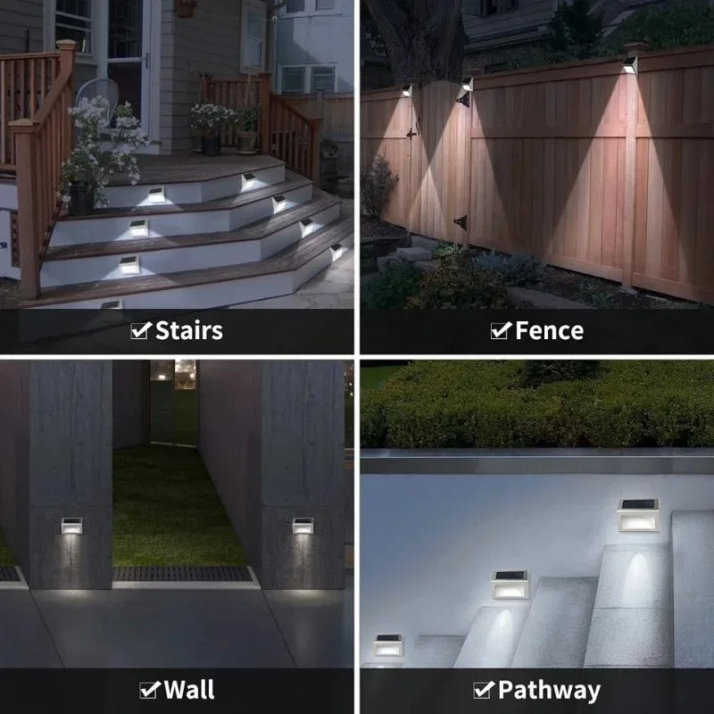 Solar Lights LED Stainless Steel Outdoor Deck Lights Solar