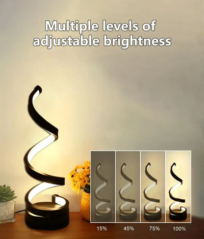 LED Night Light Spiral Table Lamp Modern Bedside Lamps