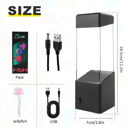 LED Jellyfish Lava Lamp Mini Aquarium Simulation Decorative