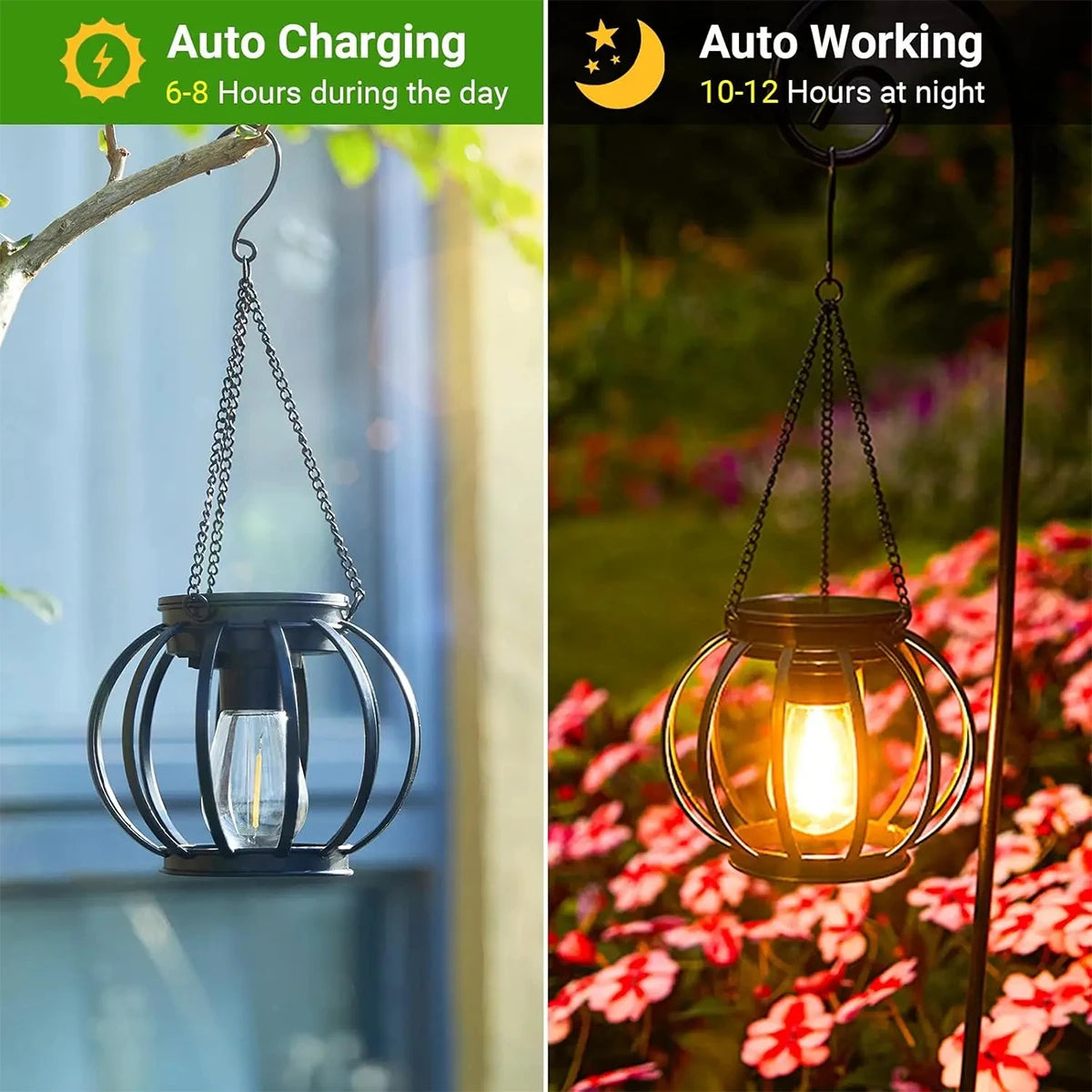 Solar Lantern Led Light Daylight Sensor Garden Lamps Lights