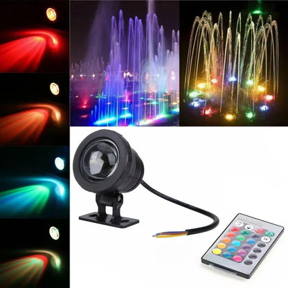15W RGB LED Underwater Spotlight Bulbs Landscape Lamp
