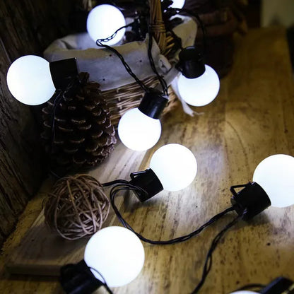 Outdoor Solar Lights White Bulbs String Lights For Garden
