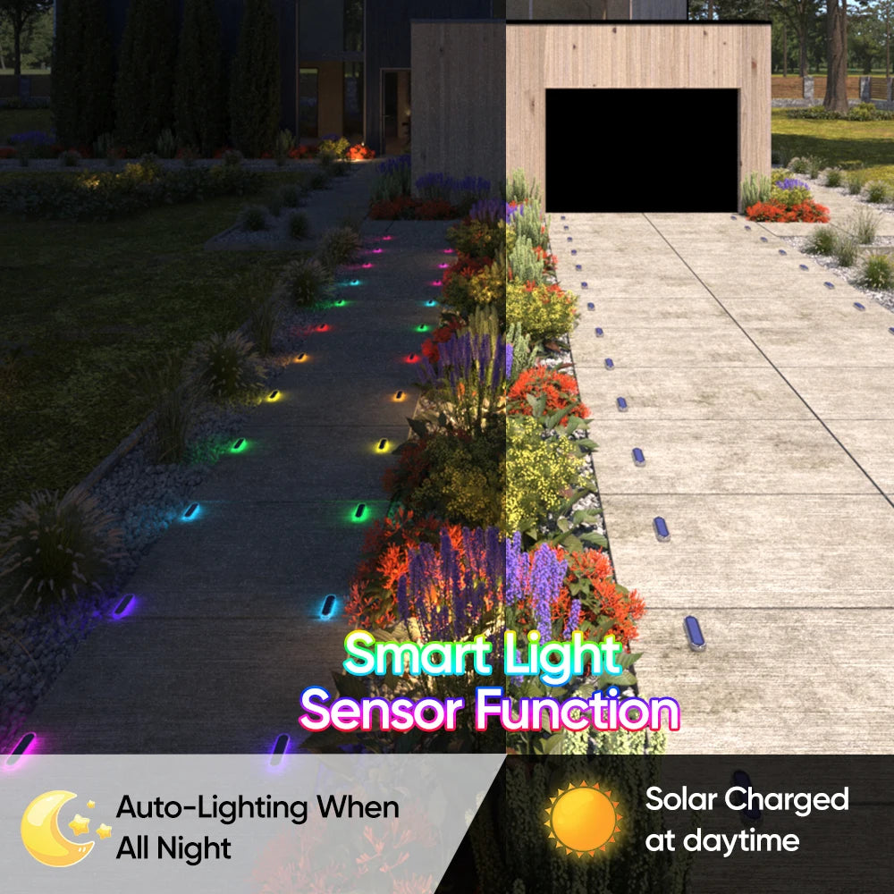 Solar Deck Lights IP68 Waterproof Outdoor Auto On/Off Lighting