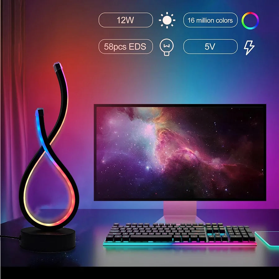 Modern RGB Color-Changing Desk Lamp Creative Shape